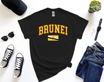 Brunei Shirt, Custom Brunei Tshirt, Simple Flag Free Gift Message Insertion