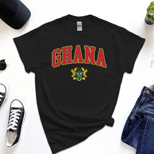 Ghana Shirt, Coat of Arms of Ghana Tshirt Country Emblem Free Gift Message Insertion