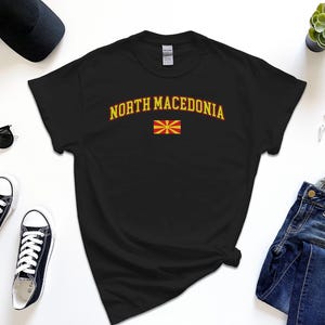 North Macedonia Shirt, Custom North Macedonia Tshirt, Simple Flag Free Gift Message Insertion