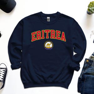 Eritrea Sweatshirt, Coat of Arms of Eritrea Sweater Country Emblem Free Gift Message Insertion