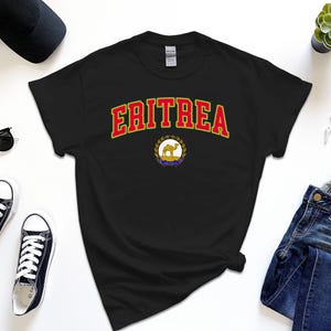 Eritrea Shirt, Coat of Arms of Eritrea Tshirt Country Emblem Free Gift Message Insertion