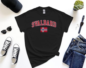 Svalbard Shirt, Custom Svalbard Tshirt, Simple Flag Free Gift Message Insertion