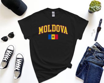 Moldova Shirt, Custom Moldova Tshirt, Simple Flag Free Gift Message Insertion
