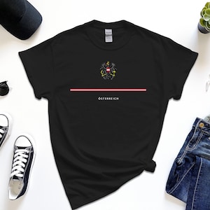 Österreich Shirt, Custom Full Width Flag Coat of Arms of Österreich Tshirt Free Gift Message Insertion