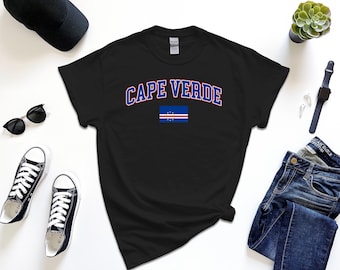 Cape Verde Shirt, Custom Cape Verde Tshirt, Simple Flag Free Gift Message Insertion
