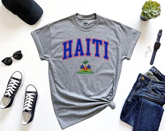 Haiti Shirt, Coat of Arms of Haiti Tshirt Country Emblem Free Gift Message Insertion