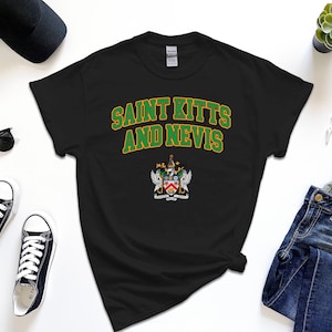Saint Kitts and Nevis Shirt, Coat of Arms of Saint Kitts and Nevis Tshirt Country Emblem Free Gift Message Insertion