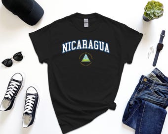 Camiseta De Manga Corta Con Bandera De Nicaragua DFZ - Estampado 3D, Talla L, Poliéster, Diseño Cultural