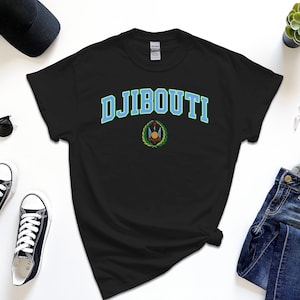 Djibouti Shirt, Coat of Arms of Djibouti Tshirt Country Emblem Free Gift Message Insertion