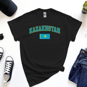 Kazakhstan Shirt, Custom Kazakhstan Tshirt, Simple Flag Free Gift Message Insertion