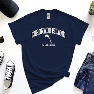 T-shirt Coronado Island, île américaine de Coronado en Californie avec carte T-shirt confort