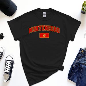 Montenegro Shirt, Custom Montenegro Tshirt, Simple Flag Free Gift Message Insertion
