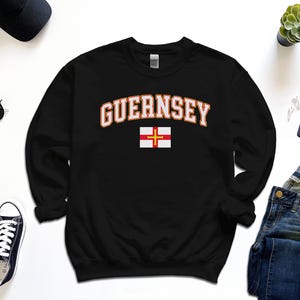 Guernsey Sweatshirt, Custom Guernsey Sweater, Simple Flag Free Gift Message Insertion