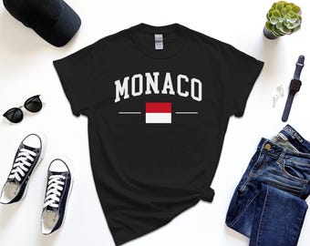 Monaco Shirt, Capital City of Monaco, Custom Tshirt Free Gift Message Insertion