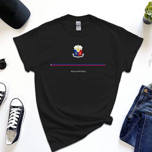 Philippines Shirt, Full Width Flag Coat of Arms of Philippines Tshirt Free Gift Message Insertion