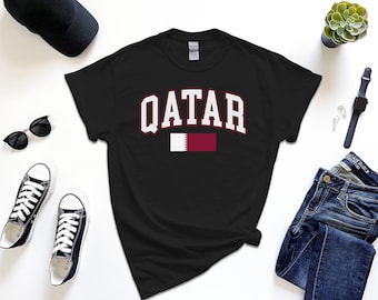 Qatar Shirt, Custom Qatar Tshirt, Simple Flag Free Gift Message Insertion