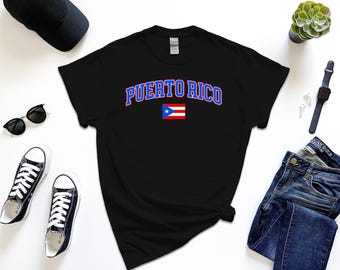 Shirt Puerto Rico, gepersonaliseerd T-shirt Puerto Rico, eenvoudig vlag gratis cadeaubericht invoegen