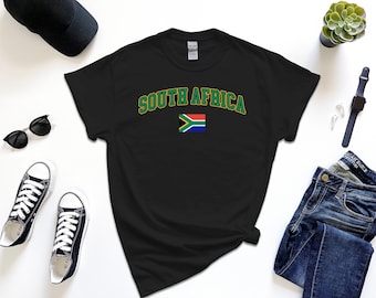 South Africa Shirt, Custom South Africa Tshirt, Simple Flag Free Gift Message Insertion
