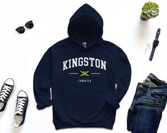 Kingston Hoodie, Capital City of Jamaica, Custom Shirt Free Gift Message Insertion