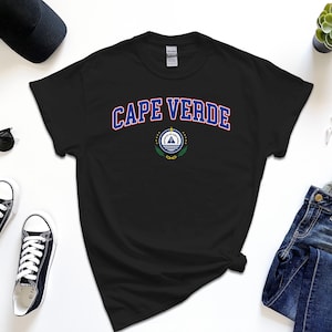Cape Verde Shirt, Coat of Arms of Cape Verde Tshirt Country Emblem Free Gift Message Insertion
