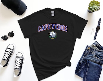 Cape Verde Shirt, Coat of Arms of Cape Verde Tshirt Country Emblem Free Gift Message Insertion