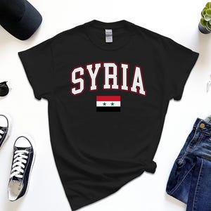 Syria Shirt, Custom Syria Tshirt, Simple Flag Free Gift Message Insertion