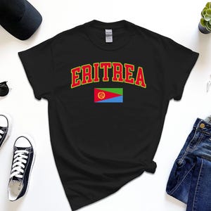 Eritrea Shirt, Custom Eritrea Tshirt, Simple Flag Free Gift Message Insertion