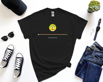 Camisa de Madagascar, brasão de armas da bandeira de largura total de Madagascar Camiseta com inserção de mensagem de presente grátis