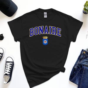 Bonaire Shirt, Coat of Arms of Bonaire Tshirt Country Emblem Free Gift Message Insertion