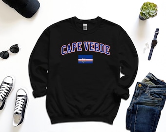 Cape Verde Sweatshirt, Custom Cape Verde Sweater, Simple Flag Free Gift Message Insertion