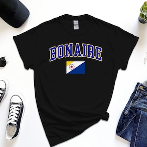 Bonaire Shirt, Custom Bonaire Tshirt, Simple Flag Free Gift Message Insertion