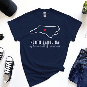 North Carolina Shirt, Love North Carolina State Home Tshirt, Fully Customize Text