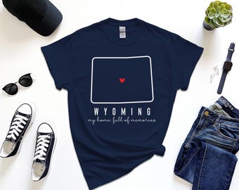 Wyoming Shirt, Love Wyoming State Home Tshirt, Fully Customize Text