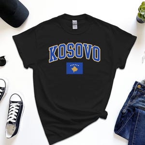 Kosovo Shirt, Custom Kosovo Tshirt, Simple Flag Free Gift Message Insertion
