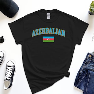 Azerbaijan Shirt, Custom Azerbaijan Tshirt, Simple Flag Free Gift Message Insertion