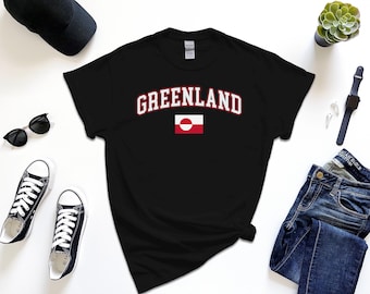 Greenland Shirt, Custom Greenland Tshirt, Simple Flag Free Gift Message Insertion