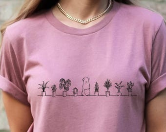 Dog and Plants Shirt: Plant Lover Gift Tee