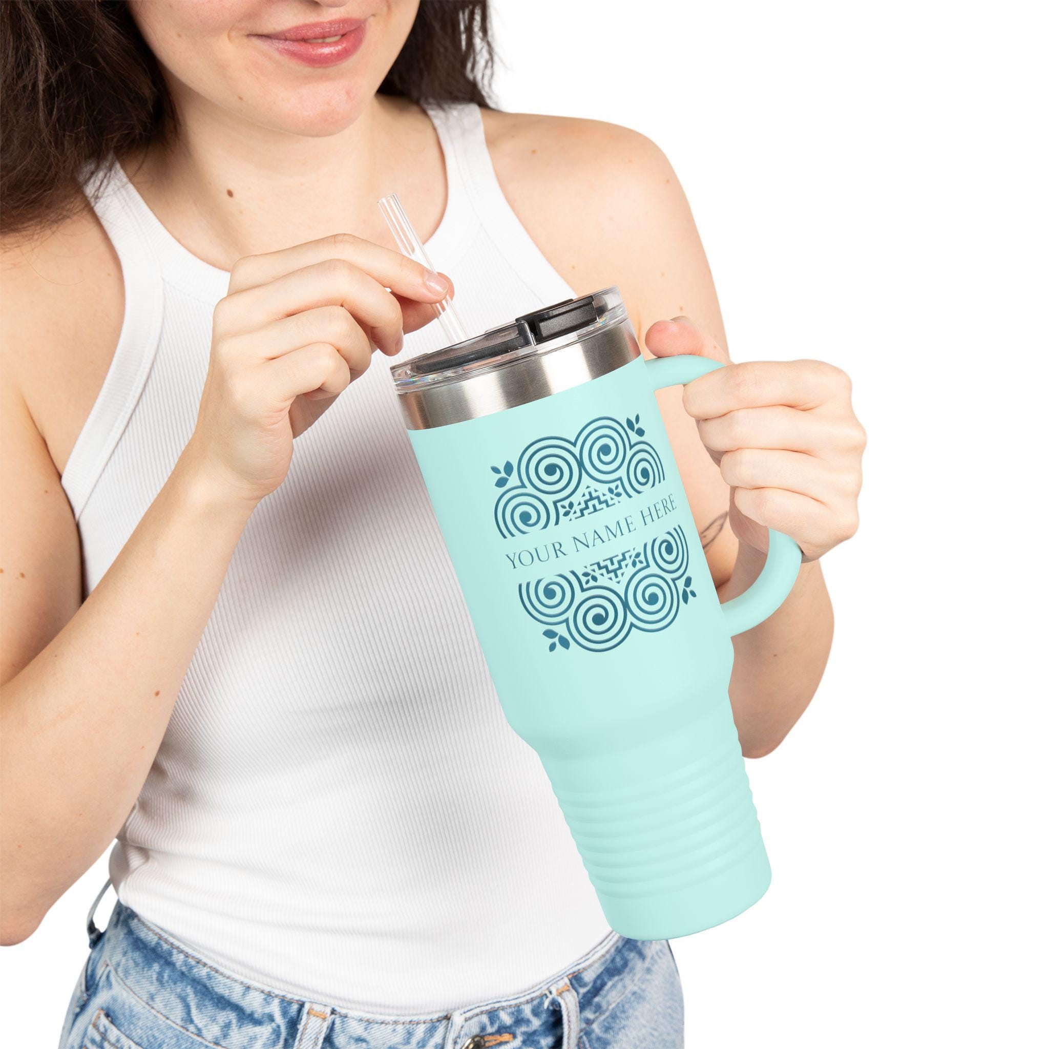 Personalized 40oz Hmong Traditional Design Tumbler | Insulated Travel Mug for Hot & Cold Drinks