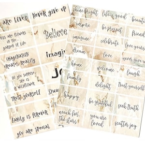 Inspiring words & quotes for your Planner, Junk Journal, Junk Journal supplies, scrapbooking and crafts, 40 words and quotes