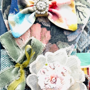 Shabby Chic Fabric Ephemera Kit 20 Pieces Slow Stitch Junk Journal Crafting #Q22