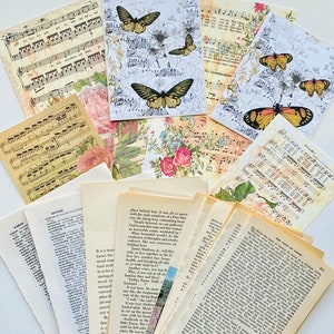 Vintage Book Pages, Vintage Themed Music Prints, 100+ Papers for Junk Journals, Scrapbooking, Crafting, Collage Art