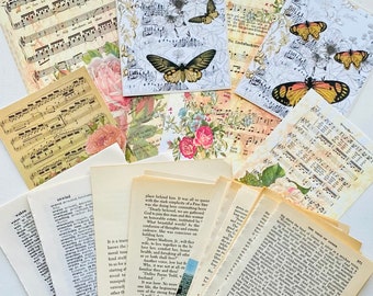 Vintage Book Pages, Vintage Themed Music Prints, 100+ Papers for Junk Journals, Scrapbooking, Crafting, Collage Art