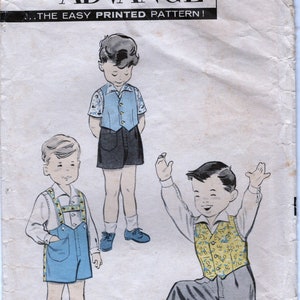 1957 Advance Shirt, Weskit, pants, and tyrolean suspenders. Boy size 3