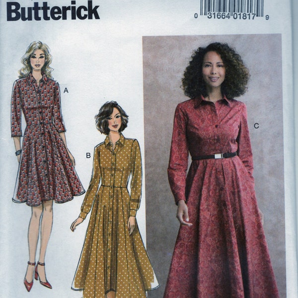 2019 Butterick 6702 Misses' dress. Easy. Sizes 16-22