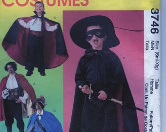 2002 McCall's 3746 Herren Pirat, Musketier, Dracula Kostüm