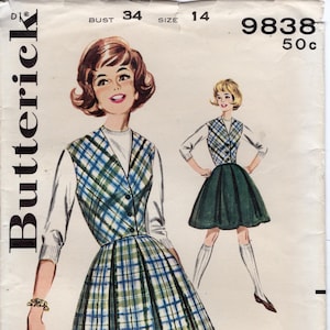 1960s Butterick 9838 Young Junior and teen coordinates Bust 34