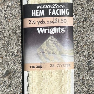 NOS Wrights notions. Oyster. hem facing.
