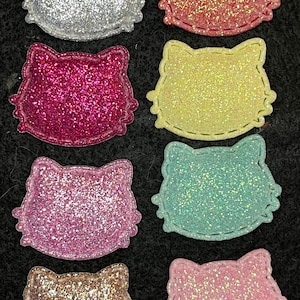 Paillettes, tête de chat étincelante applique des patchs. Nouveau. 1 pouce