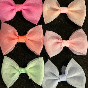 6 pastel organza bows for craft projects