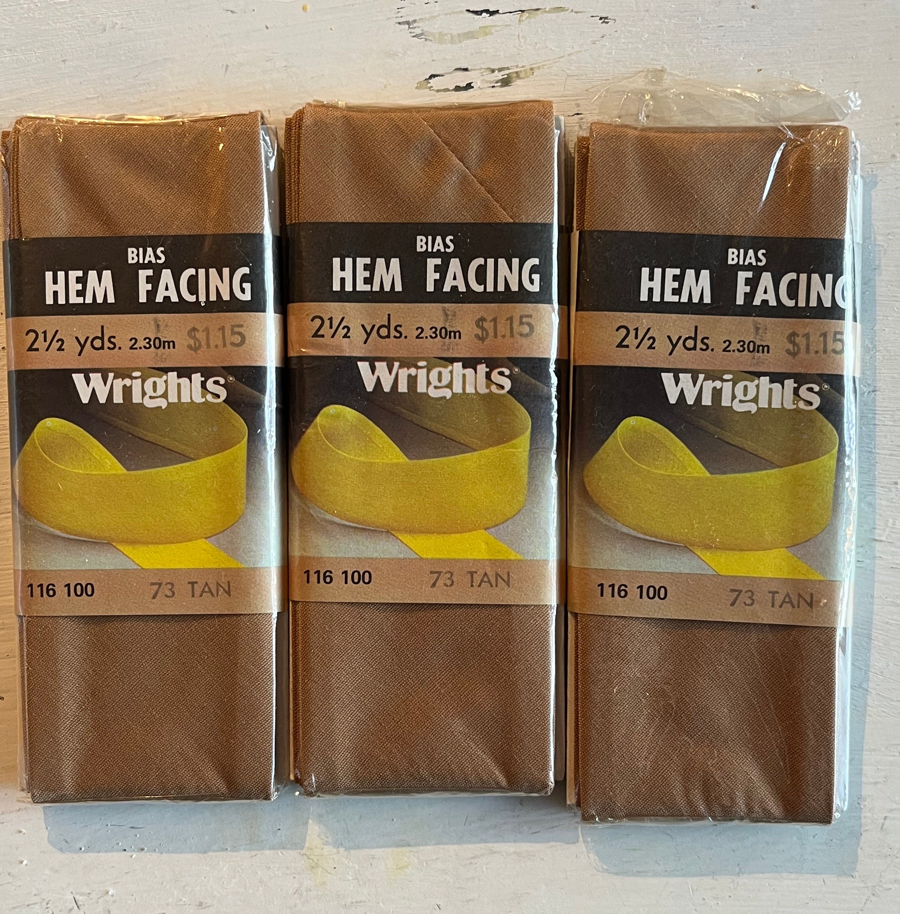 NOS Wrights Tan Notions Bias Tape, Hem Facing Etsy